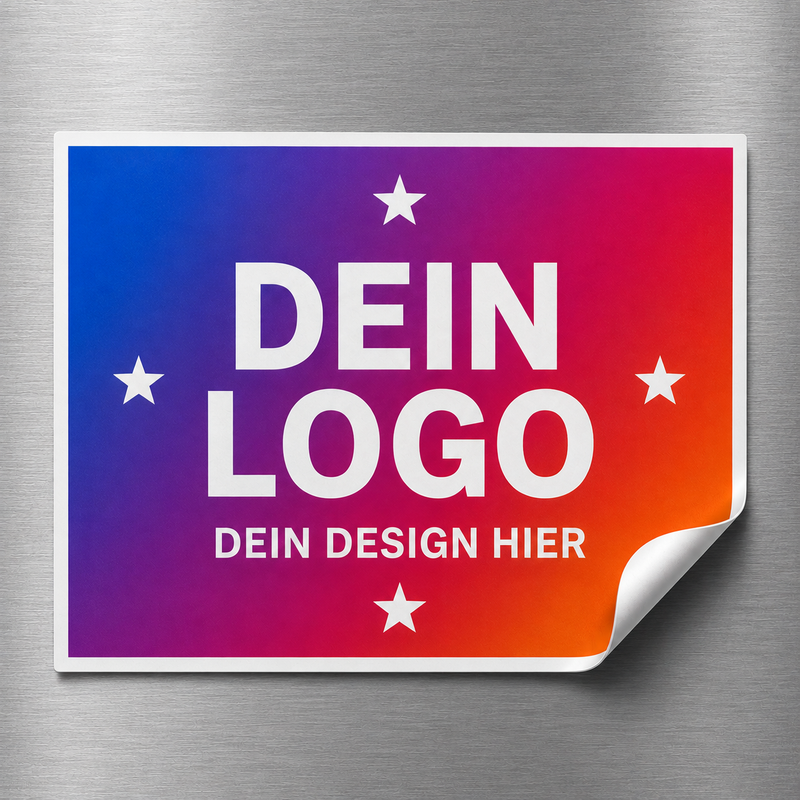 Rechteckige Sticker individuell bedruckt mit Logo und Motiv