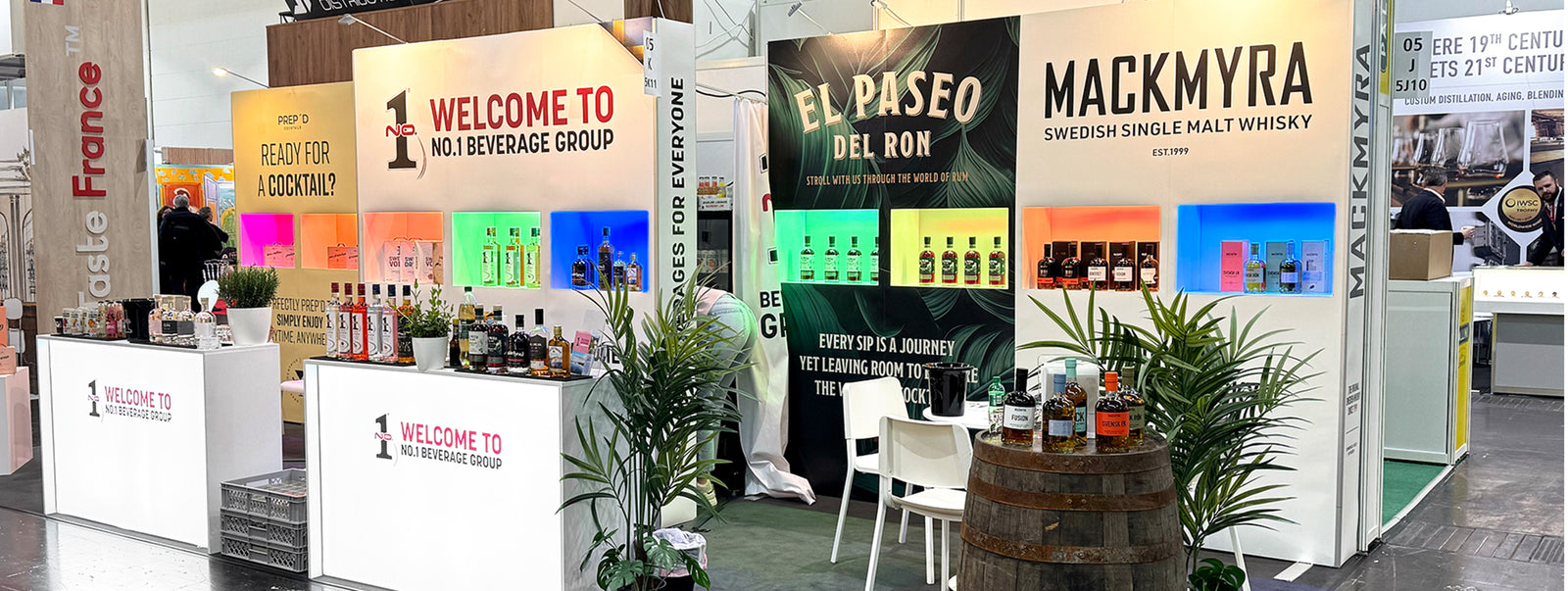 Expolinc PopUp Magnetic Messestand für No. 1 Beverages aus Sweden auf die Prowein Messe