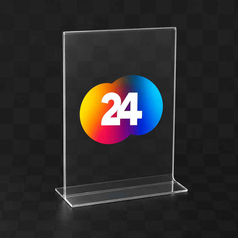 Acrylglas Aufsteller nach Maß bedruckt - VIS24