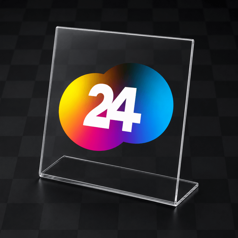 Acrylglas Aufsteller nach Maß bedruckt - VIS24