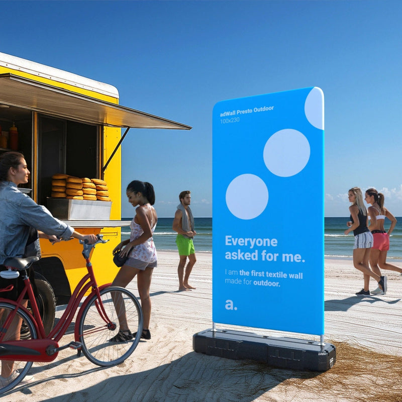 adWall Presto Outdoor – Ihre mobile Werbewand für jedes Outdoor - Event - VIS24