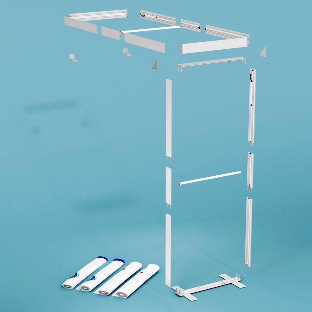 BIG LEDUPBridge Set – Mobiles LED - Messestand - System im ABS - Koffer - vis24