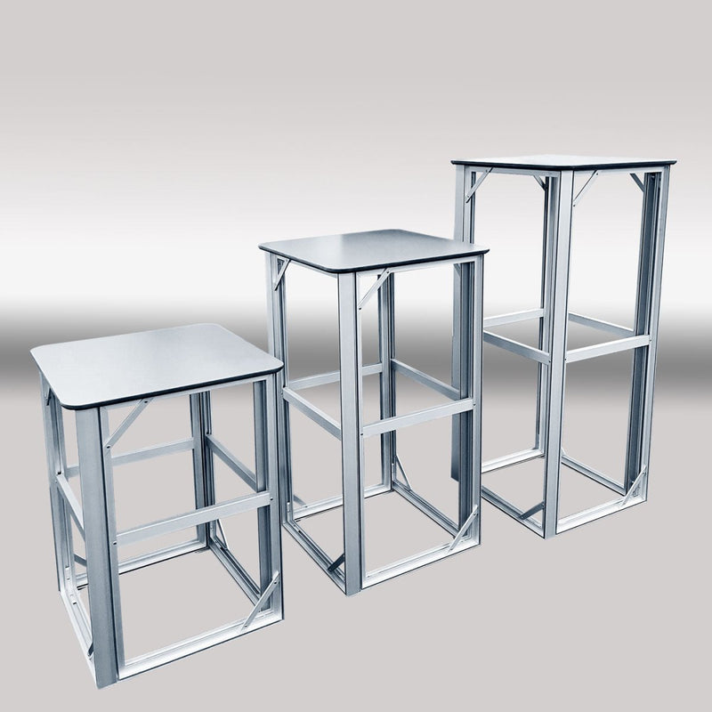 EXPOLINC PRODUCT PODIUM Gestell in drei verschiedenen Höhen für Messetheken, Promotion Counter und Produktpodeste