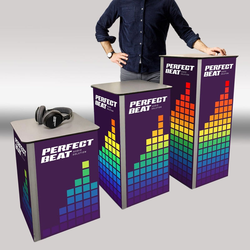 EXPOLINC PRODUCT PODIUM Gestell in drei verschiedenen Höhen für Messetheken, Promotion Counter und Produktpodeste
