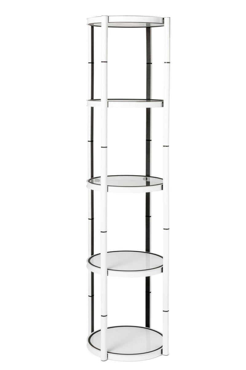 FlexTower – mobile Vitrine mit 4 Ebenen & Lichtfunktion - VIS24