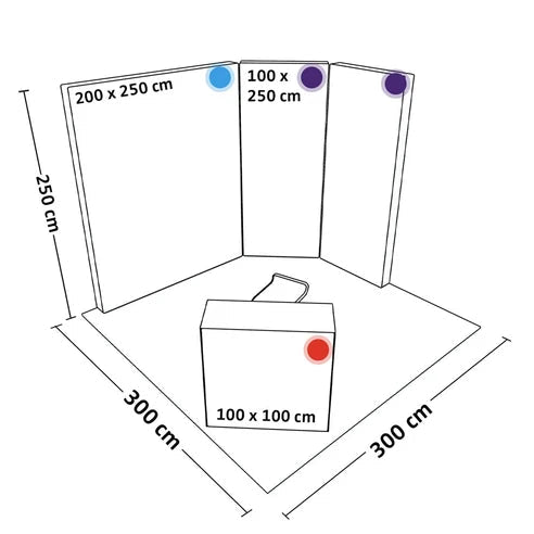 PIXLIP GO Eckstand 3×3 m Set S-08 – LED Messestand - VIS24