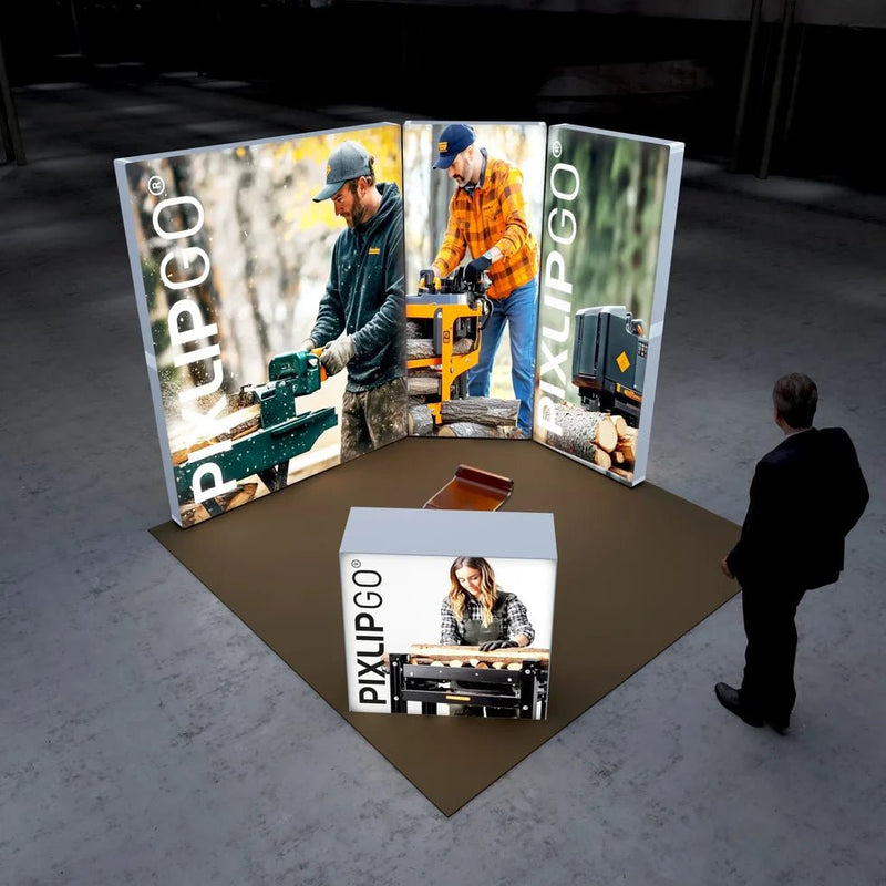 PIXLIP GO Eckstand 3×3 m Set S-08 – LED Messestand - VIS24