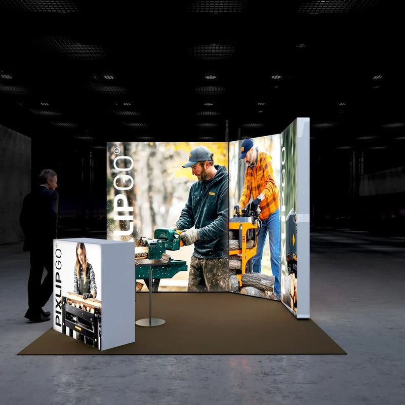 PIXLIP GO Eckstand 3×3 m Set S-08 – LED Messestand - VIS24