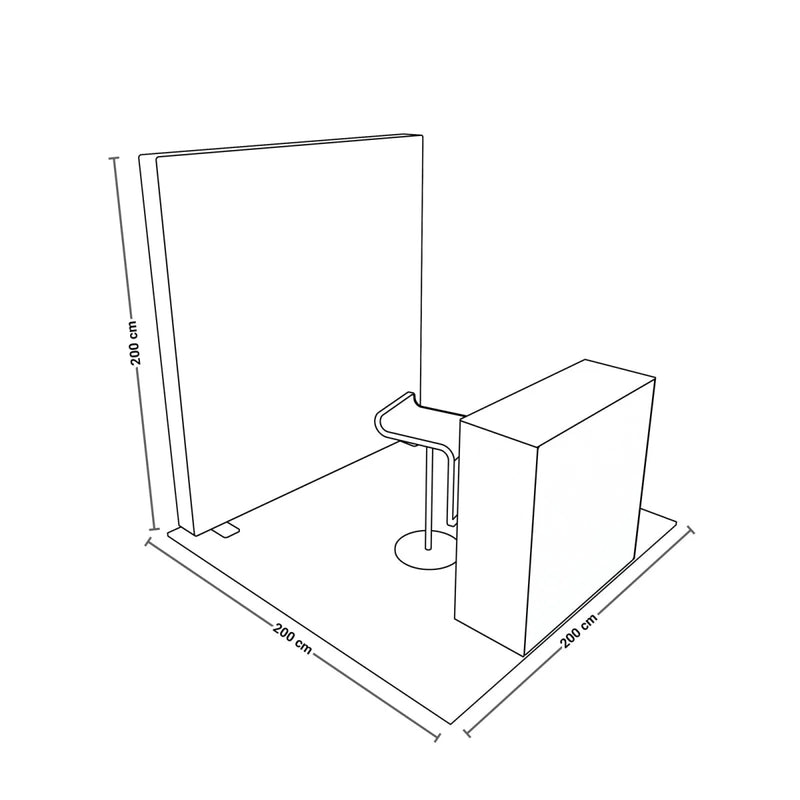 PIXLIP GO Kopfstand 2×2 m Set S-15 – LED Messestand mit Counter - VIS24