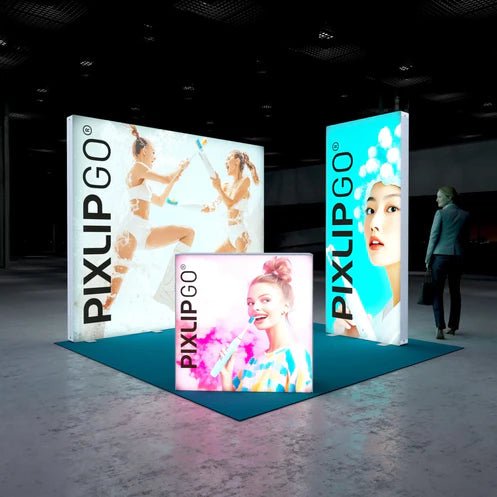 PIXLIP GO Messestand S - 05 – Kompakt, flexibel und eindrucksvoll präsentieren - VIS24