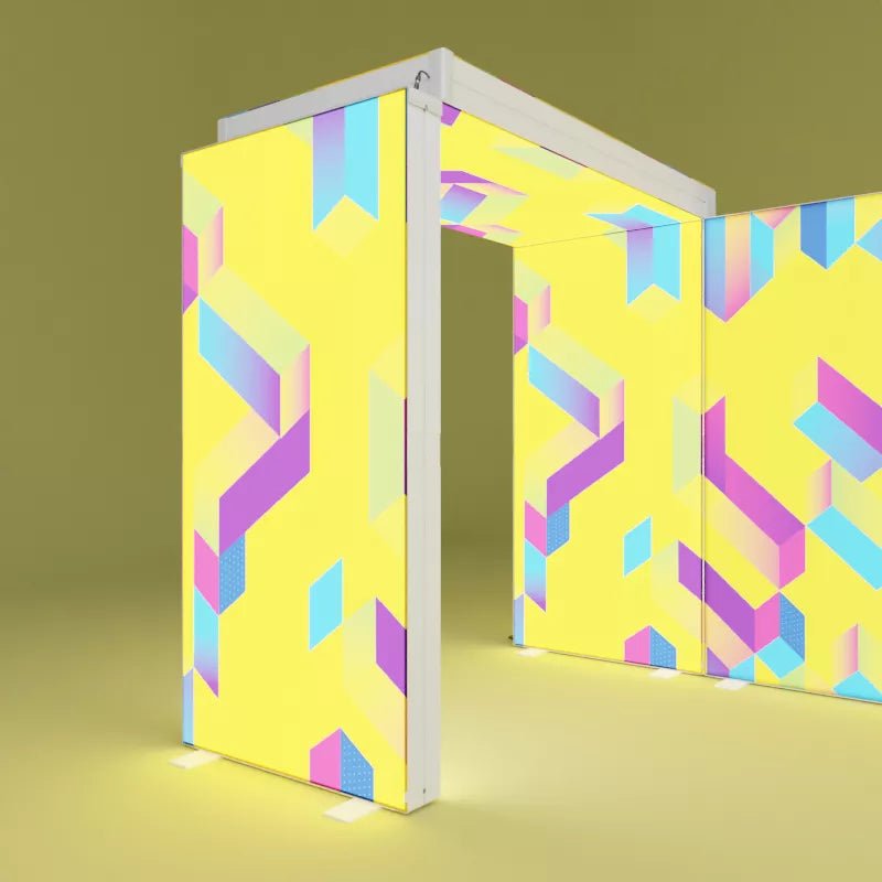 Visualisierung des PIXLIP GO Brücken-Sets – Stilvolle, beleuchtete Brückenkonstruktion für Events.