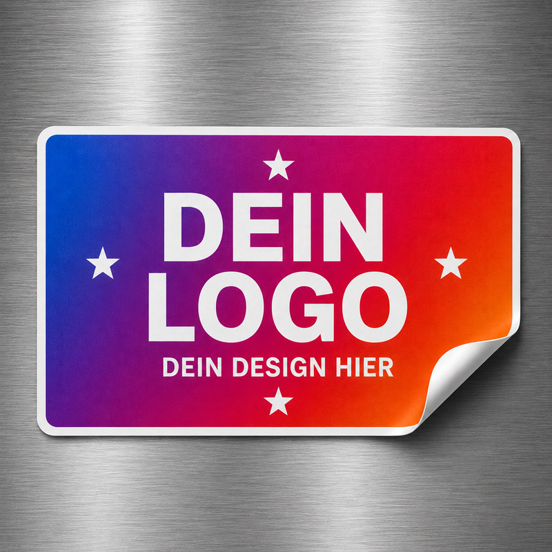ticker mit abgerundeten Ecken individuell bedruckt mit Logo und Motiv