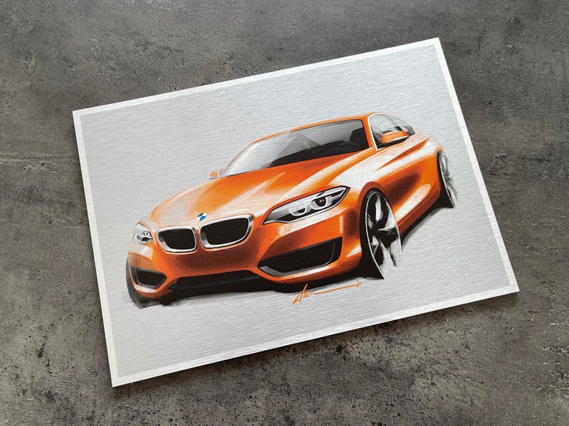 Infotafel mit Weißdruck auf gebürstetem Butlerfinish Dibond – Text über das Deutsche Museum, unterstützt vom Flughafen München