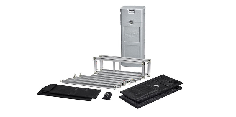 Expolinc Classic Frame Counter Komplettset mit Aluminiumrahmen, Grafiken und Transportkoffer
