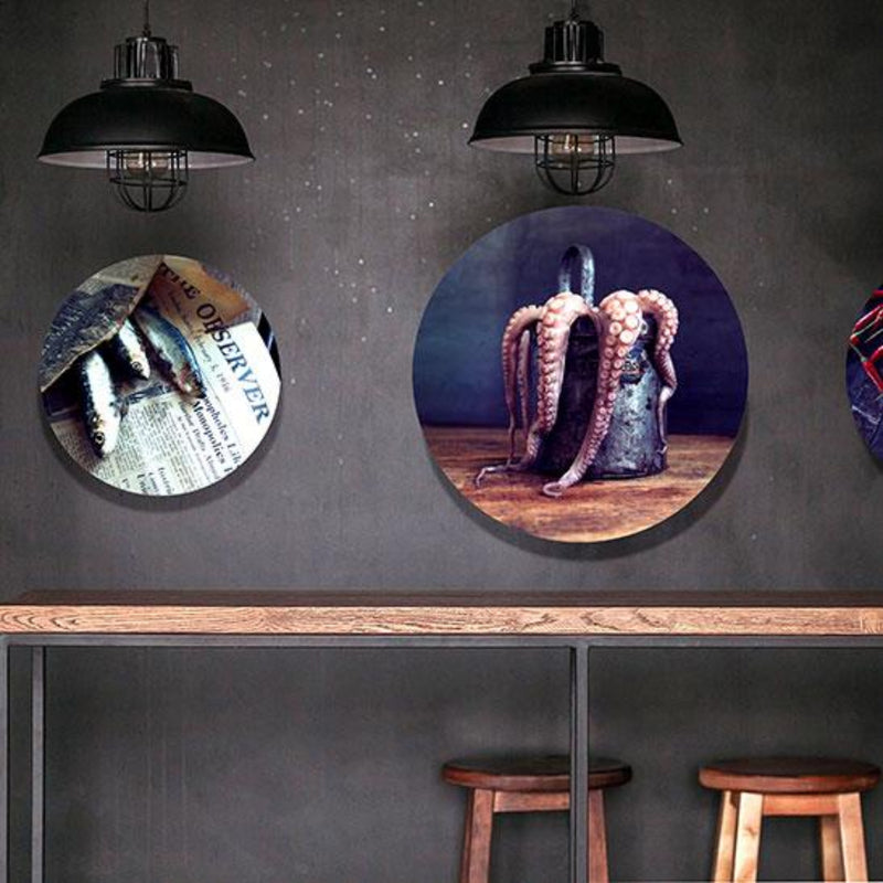 Rundes Acrylbild mit Food-Motiv – hochwertige Deko für Restaurantwände