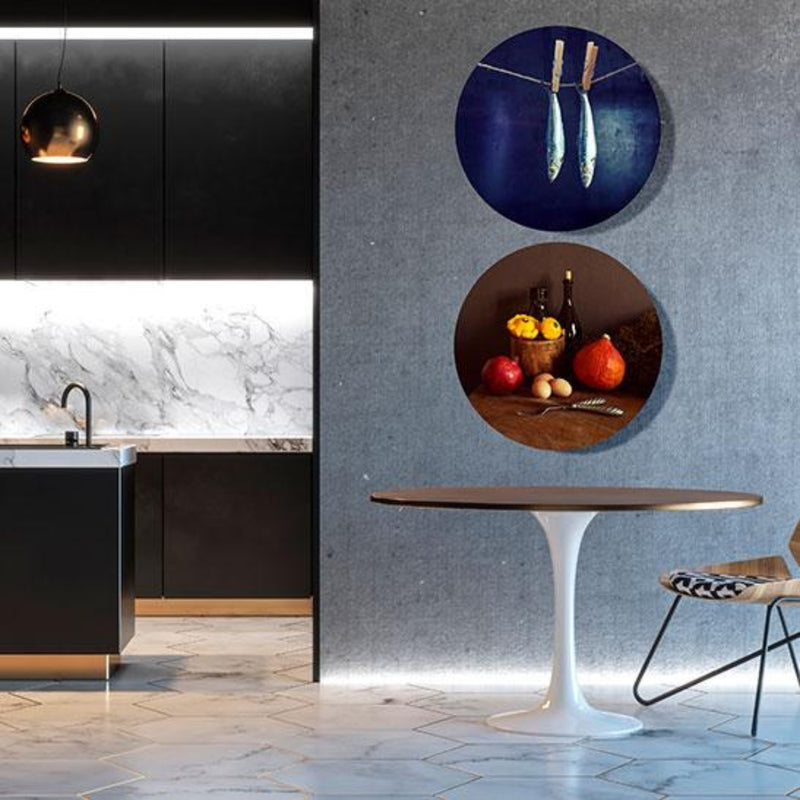 Rundes Acrylbild mit Food-Motiv – stilvolle Küchendeko für Zuhause