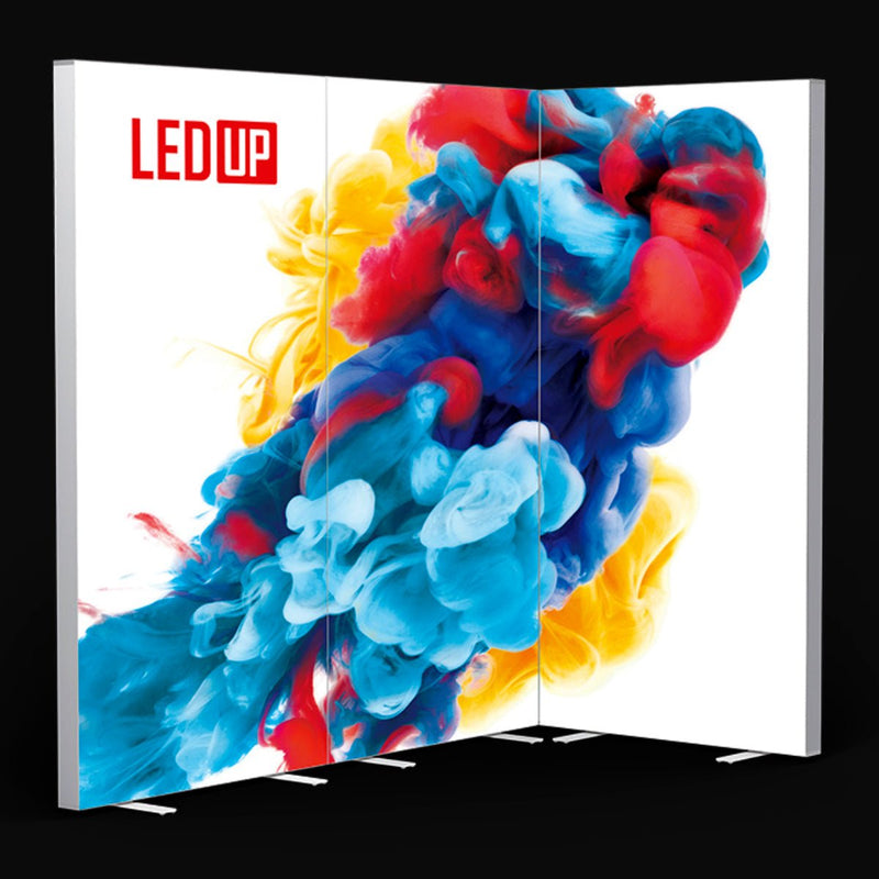 LED-UP Leuchtrahmen- Messe Eckstand