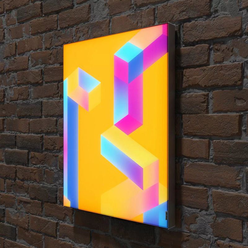 Detailansicht der gleichmäßigen LED-Hintergrundbeleuchtung des 60 x 84 cm PIXLIP LED Posters.