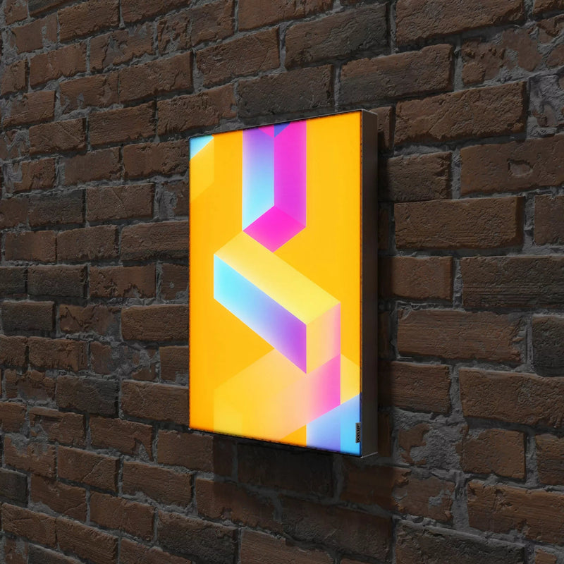 Detailansicht der gleichmäßigen LED-Hintergrundbeleuchtung des DIN A2 PIXLIP LED Posters.