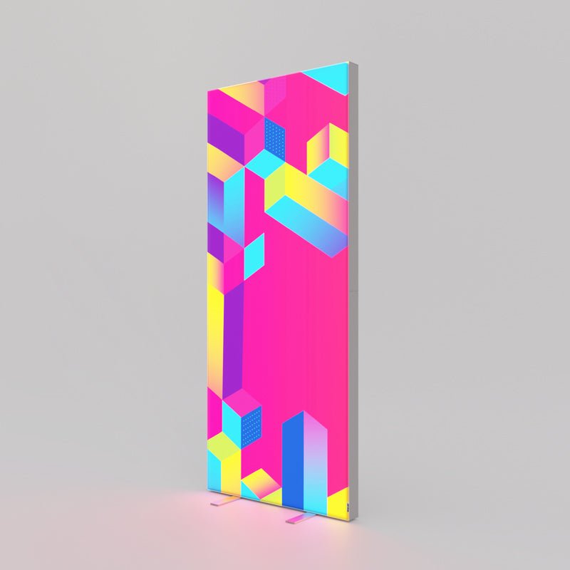 Pixlip POP LED Leuchtdisplay Frontansicht für Messen und Promotion