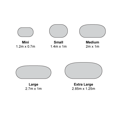 Horizontales Pop-Up Banner in verschiedenen Größen – Übersicht