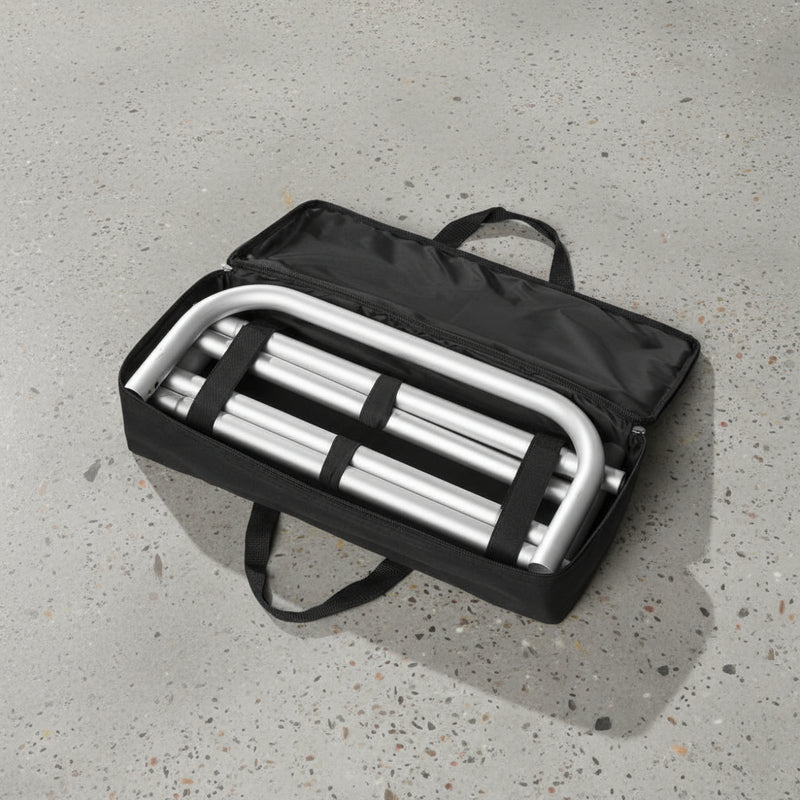 Transporttasche mit Gestänge für kleine ZipperWall Textilrückwand – kompaktes Aluminiumrahmen-Set für mobilen Einsatz und einfachen Aufbau